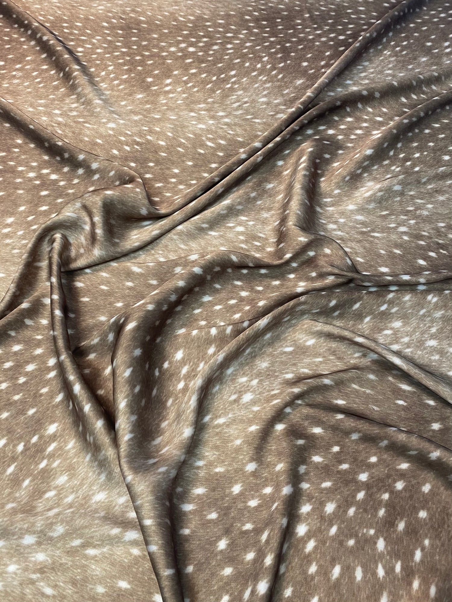 Taupe Fawn Deer Print Fabric by the Yard
