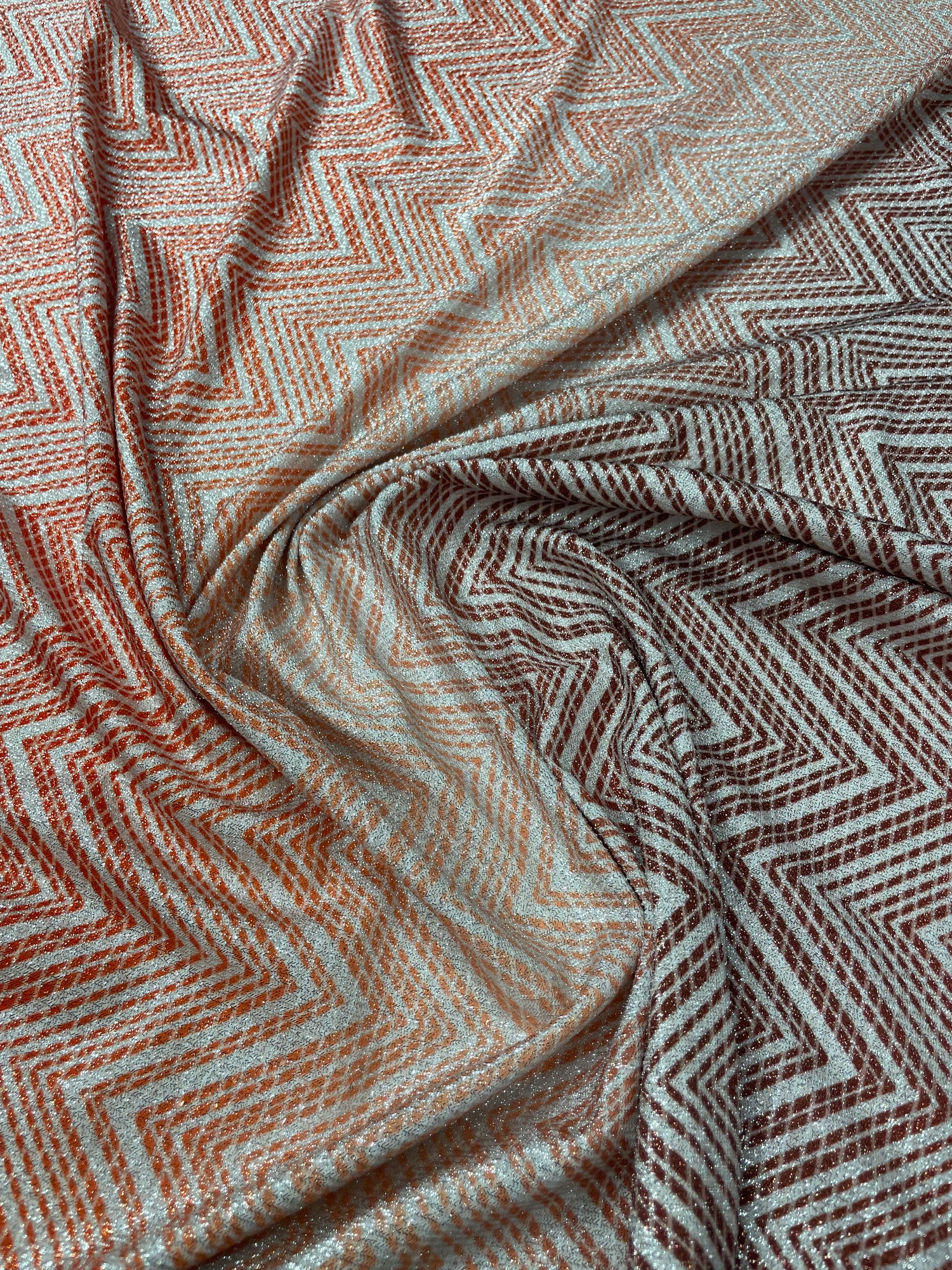 Ombre Chevron Metallic Lurex Fabric by the Yard