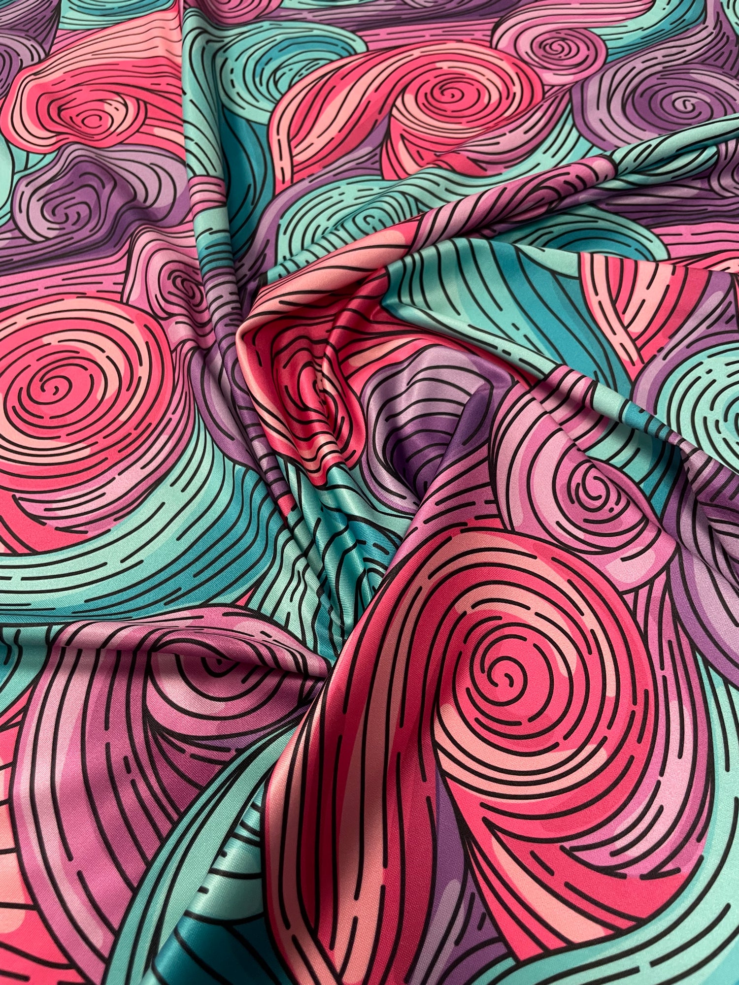Abstract Print Lycra Stretch Fabric by the Yard