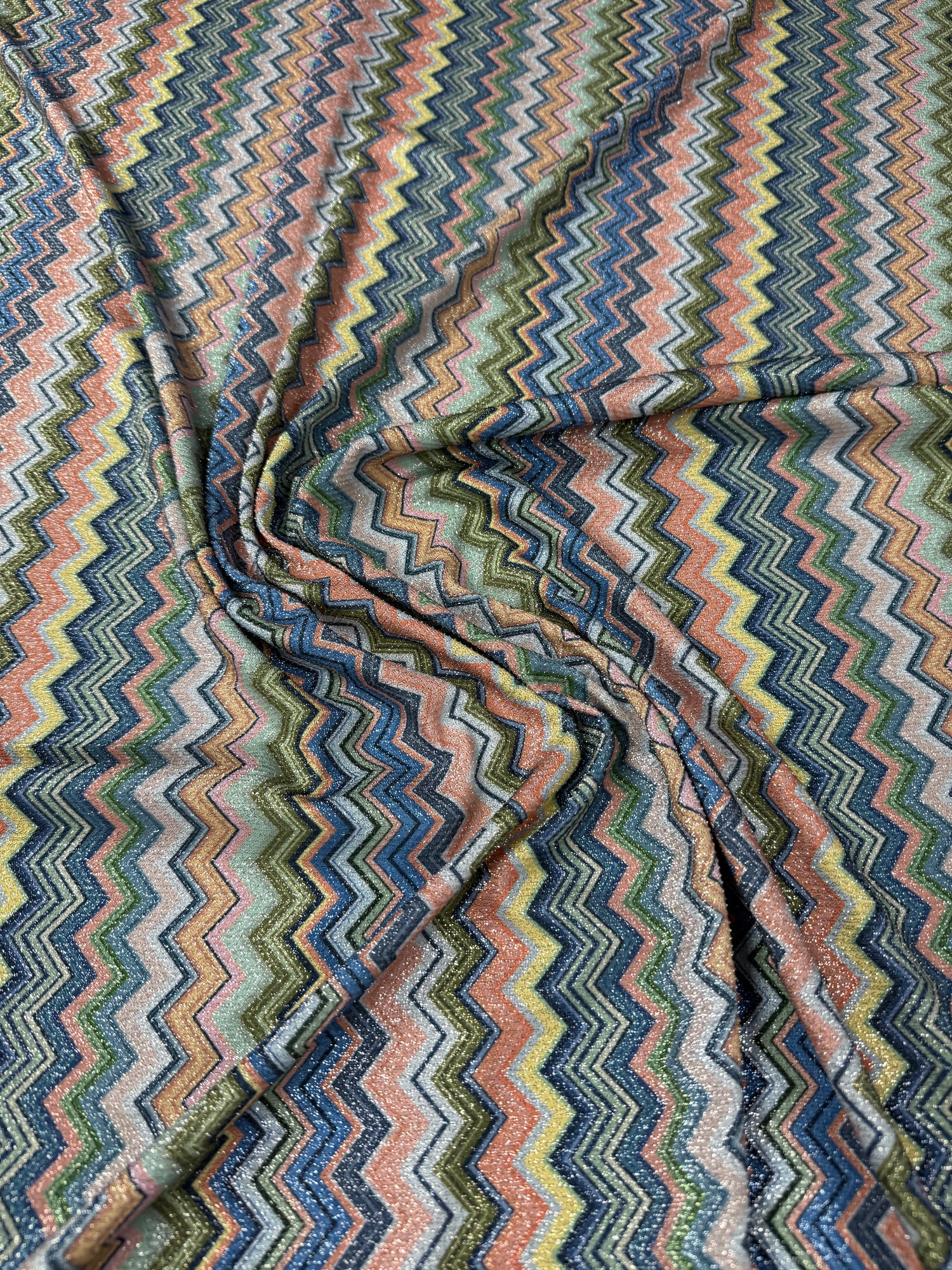 Zigzag Knit Lurex Fabric by the Yard