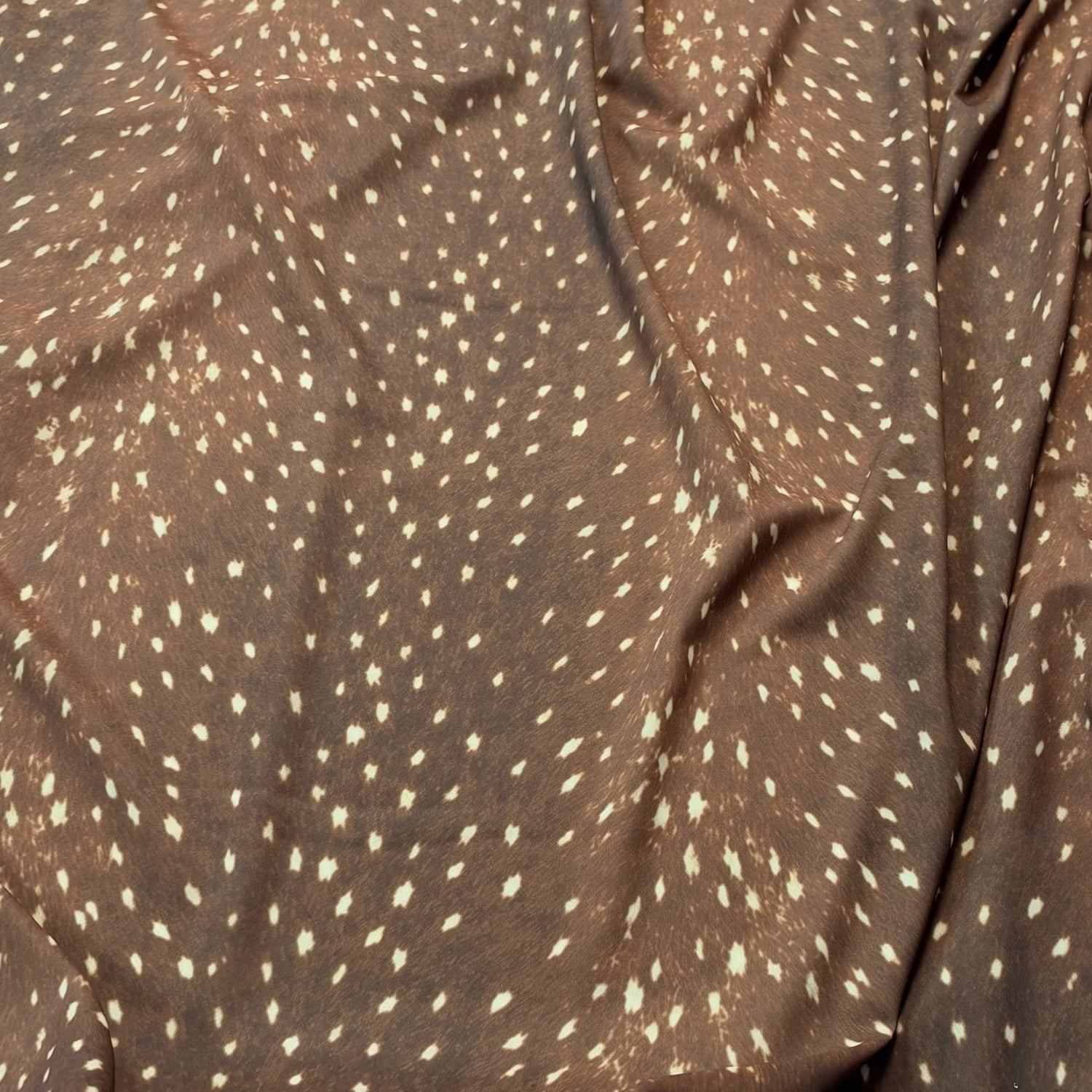 Brown Fawn Deer Print Fabric by the Metre - Whotex Fabrics London
