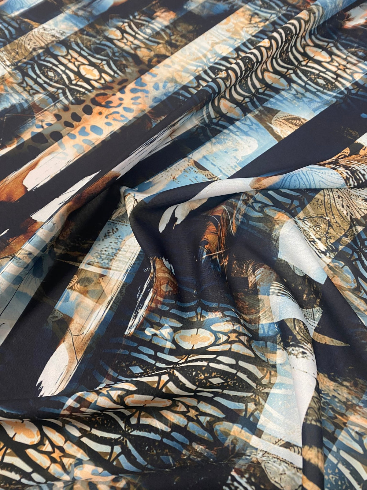 Abstract Animal Print Fabric – Custom Printed Fabric on Satin, Crepe, Spandex or Chiffon - Whotex Fabrics London