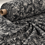 Abstract Black & White Crepe Fabric by the Metre - Whotex Fabrics London