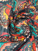 Abstract Paisley Print Chiffon Fabric by the Metre - Whotex Fabrics London