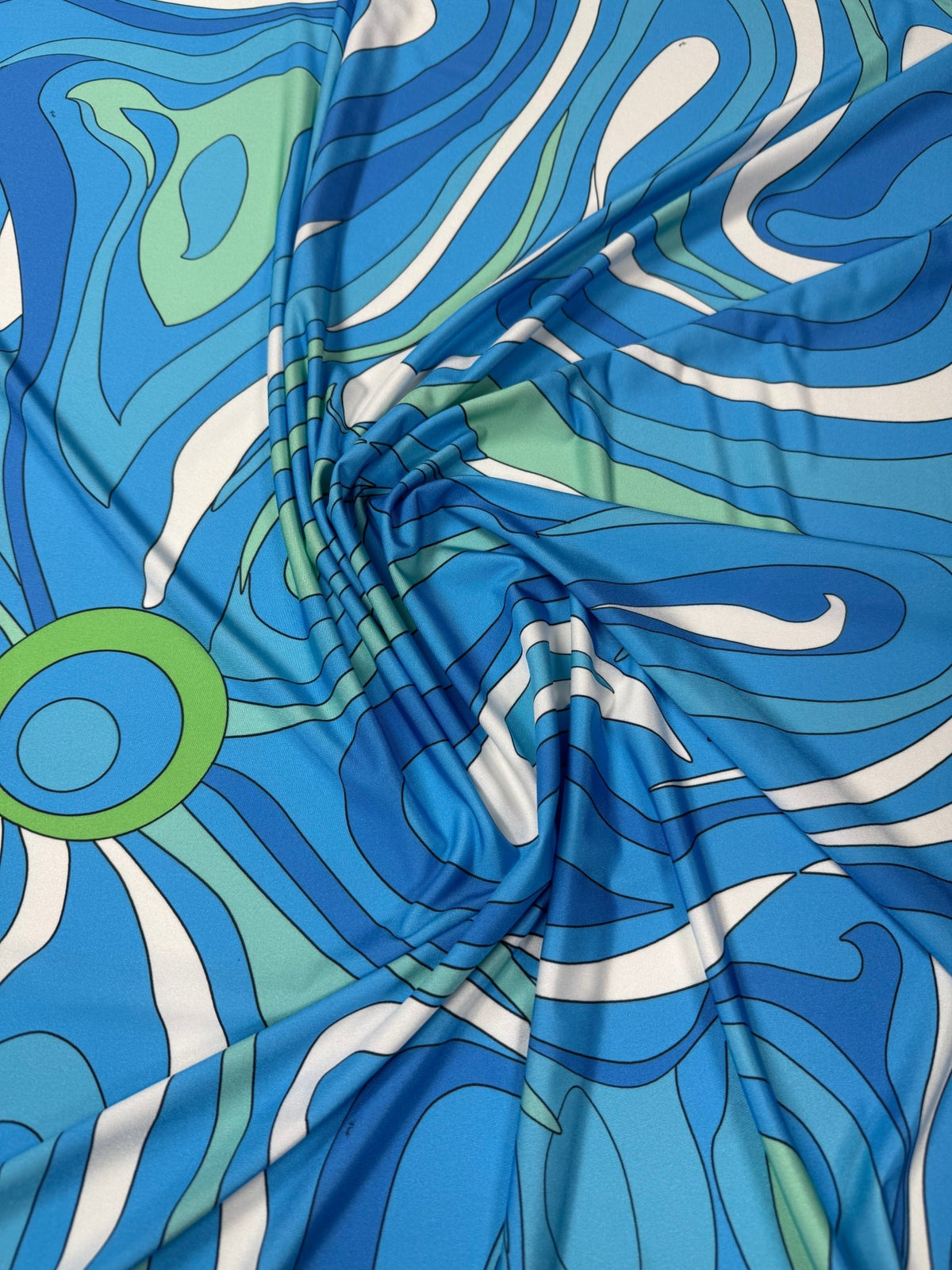 Abstract Wave Lycra Stretch Fabric by the Metre - Whotex Fabrics London