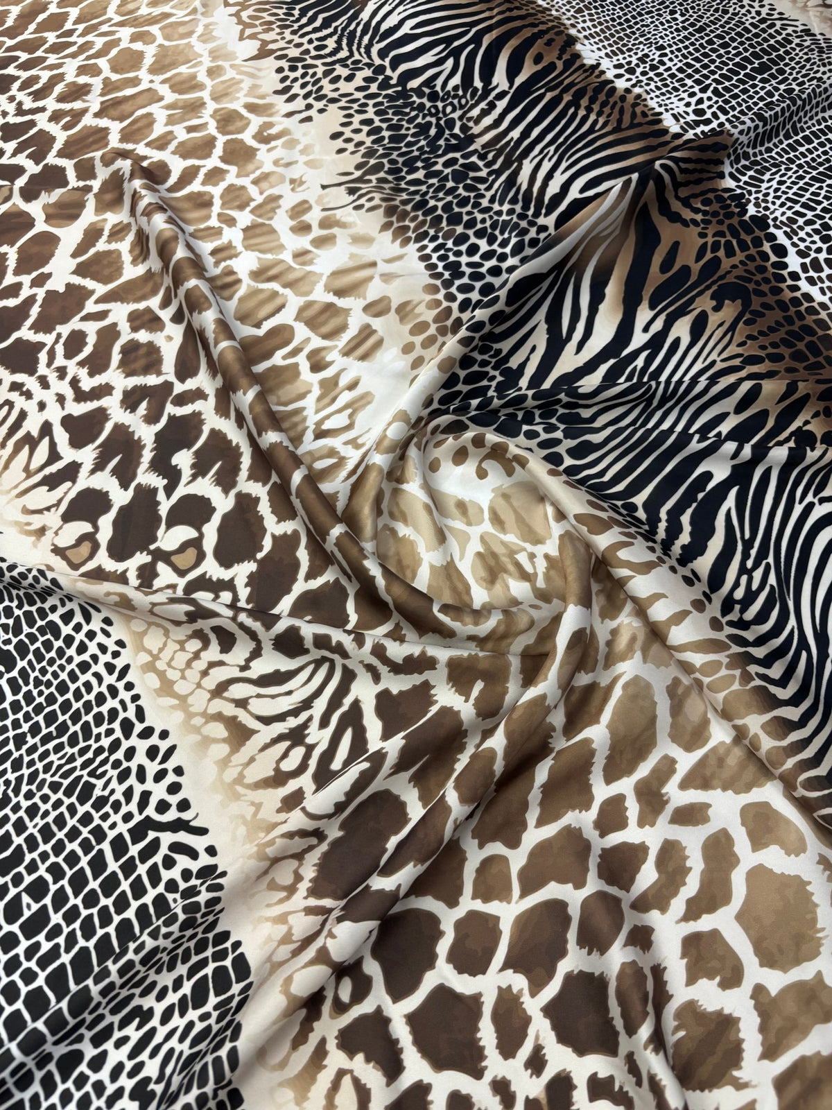 Animal Print Satin Fabric by the Metre - Whotex Fabrics London