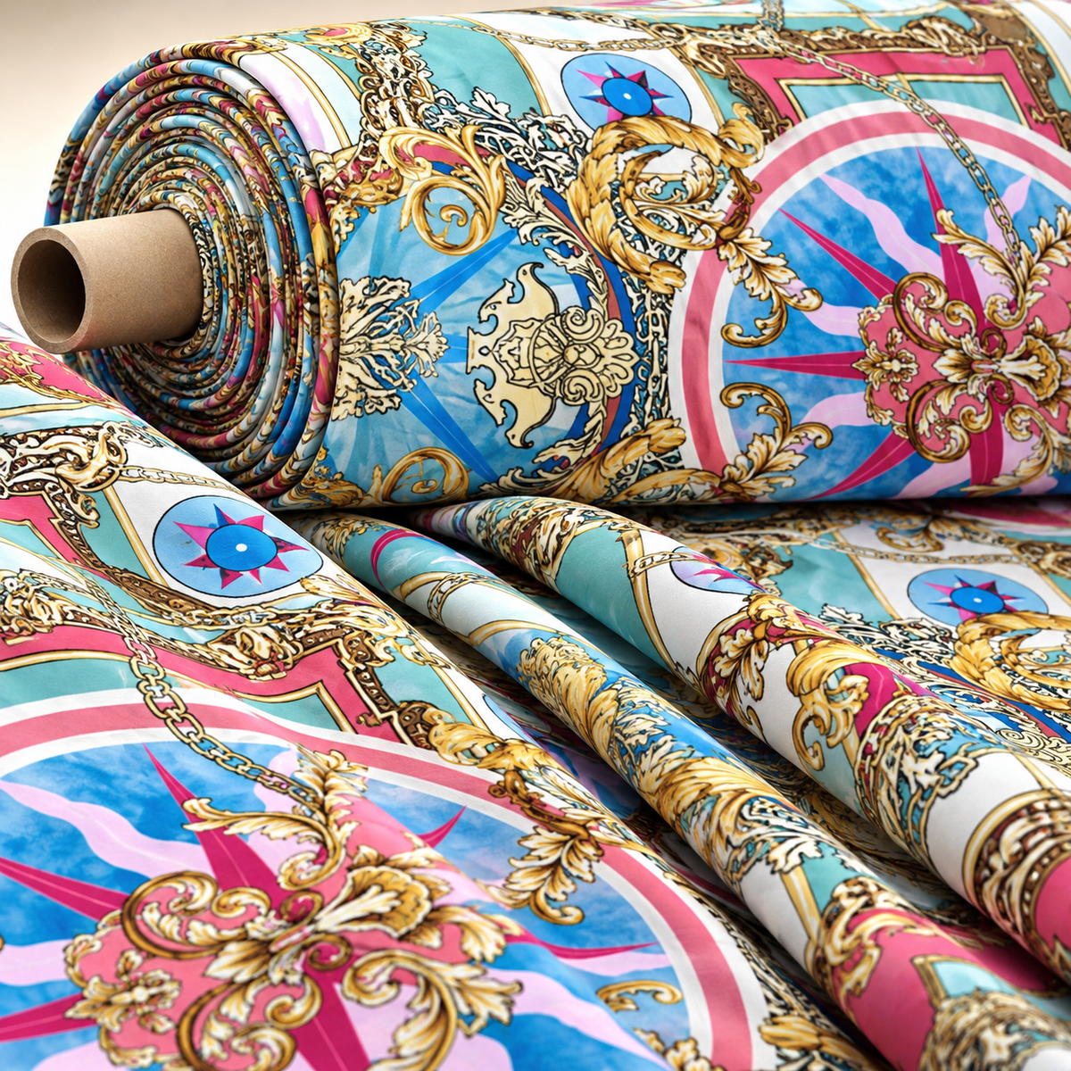 Baroque Chain Pattern Fabric by Metre - Whotex Fabrics London