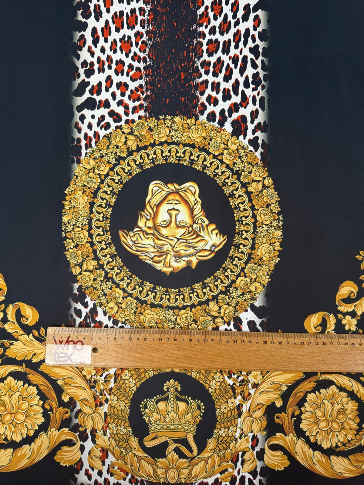 Baroque Chain Print Crepe Fabric - Whotex Fabrics London