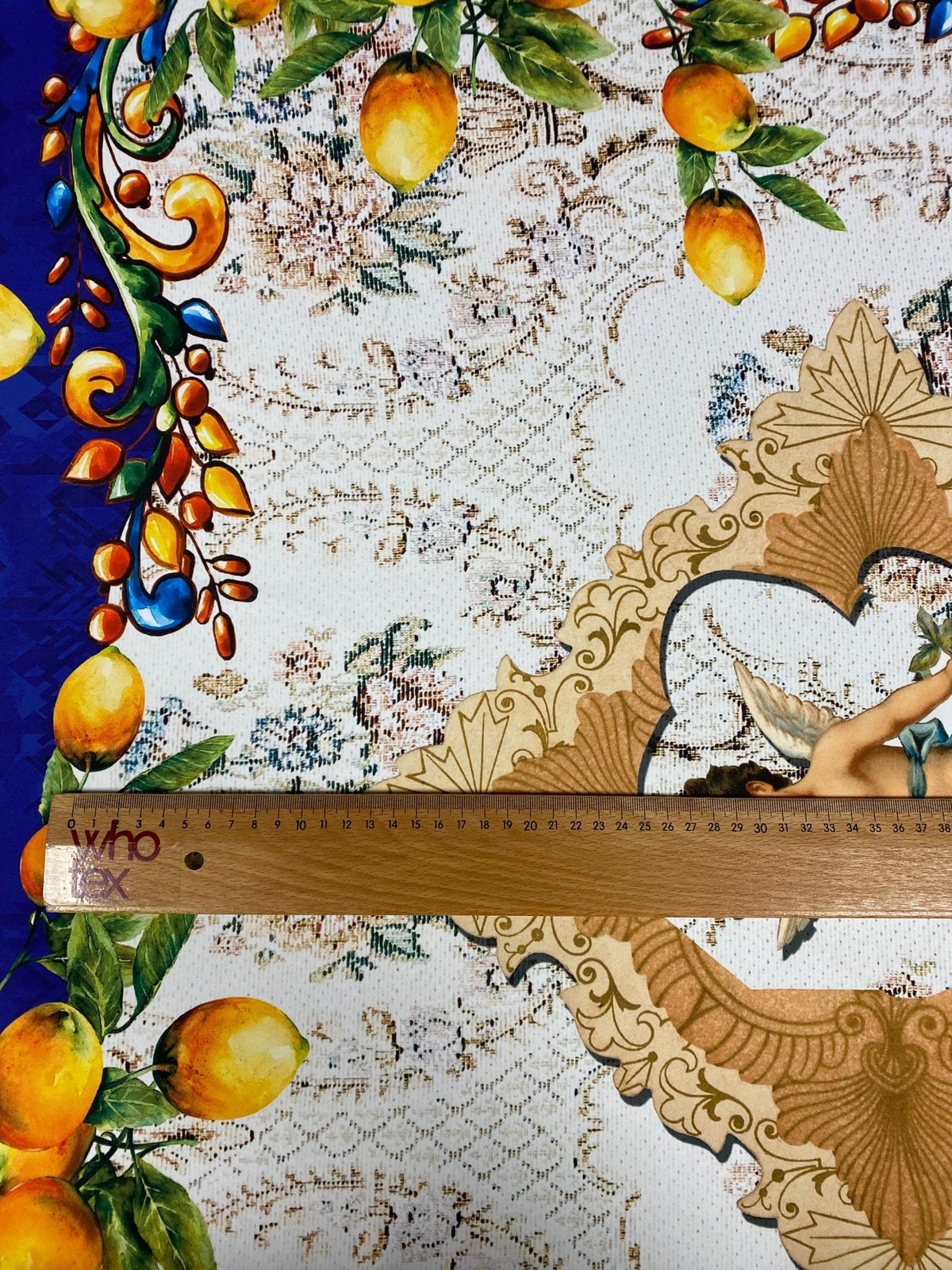 Baroque Lemon & Cherub Crepe Fabric by the Metre – Luxury - Whotex Online Fabric Store