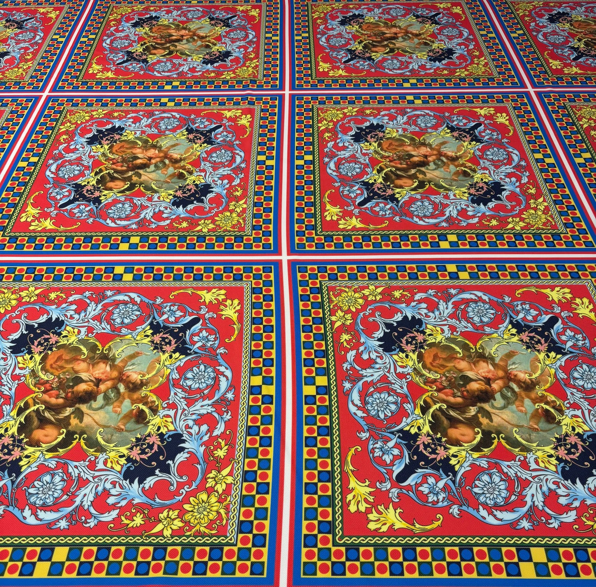 Baroque Medallion Upholstery Fabric by the Metre - Whotex Fabrics London