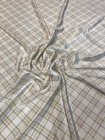 Beige Check Velvet Fabric Velvet Fabric by the Metre - Whotex Fabrics London