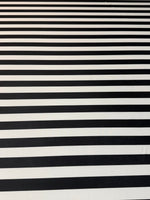 Black and White Horizontal Striped Fabric by the Metre - Whotex Fabrics London