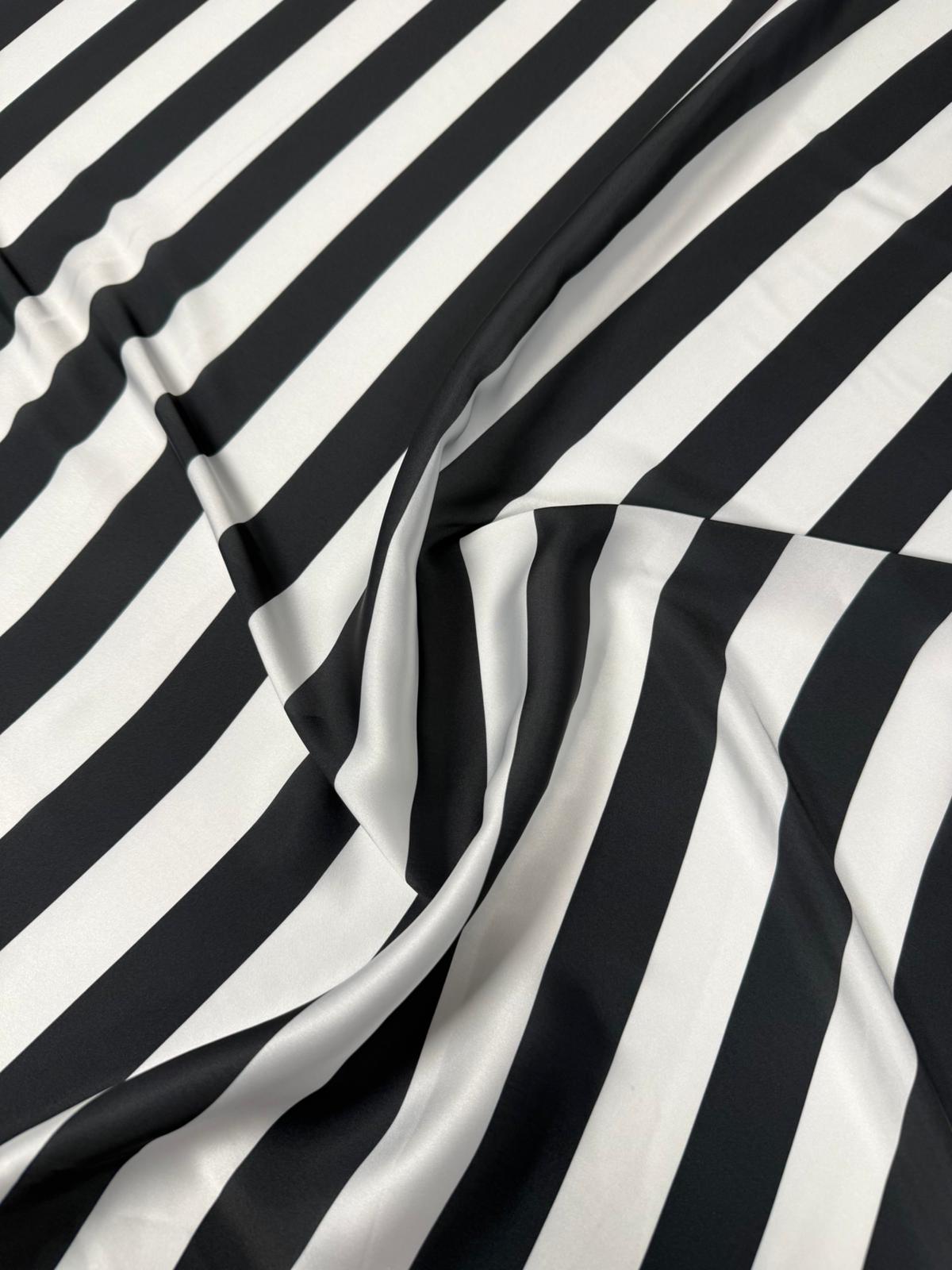Black and White Striped Fabric by the Metre | Dressmaking - Whotex Fabrics London