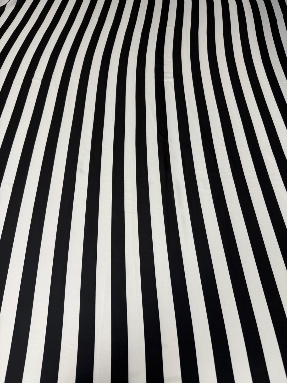 Black and White Striped Fabric by the Metre | Dressmaking - Whotex Fabrics London