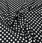 Black Polka Dot Fabric – Classic White Spot Print by the Metre - Whotex Fabrics London