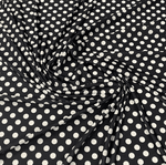 Black Polka Dot Fabric – Classic White Spot Print by the Metre - Whotex Fabrics London