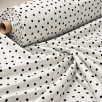 Black Polka Dot Fabric on White Background by the Metre - Whotex Fabrics London