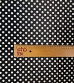 Black Polka Dot Stretch Velvet Fabric by the Metre - Whotex Fabrics London
