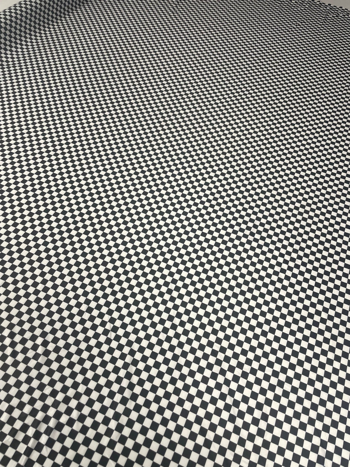 Black & White Checkered Spandex Fabric by the Metre - Whotex Fabrics London