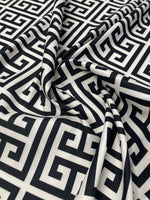 Black & White Geometric Upholstery Fabric by the Metre - Whotex Fabrics London