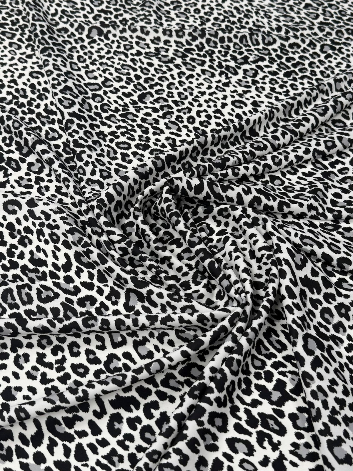 Black & White Leopard Print Fabric by the Metre - Whotex Fabrics London