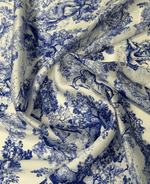 Blue Wild Forest Pattern Fabric by Metre - Whotex Fabrics London