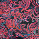 Bold Red Paisley Print Fabric on Black | Fabric by Metre - Whotex Fabrics London