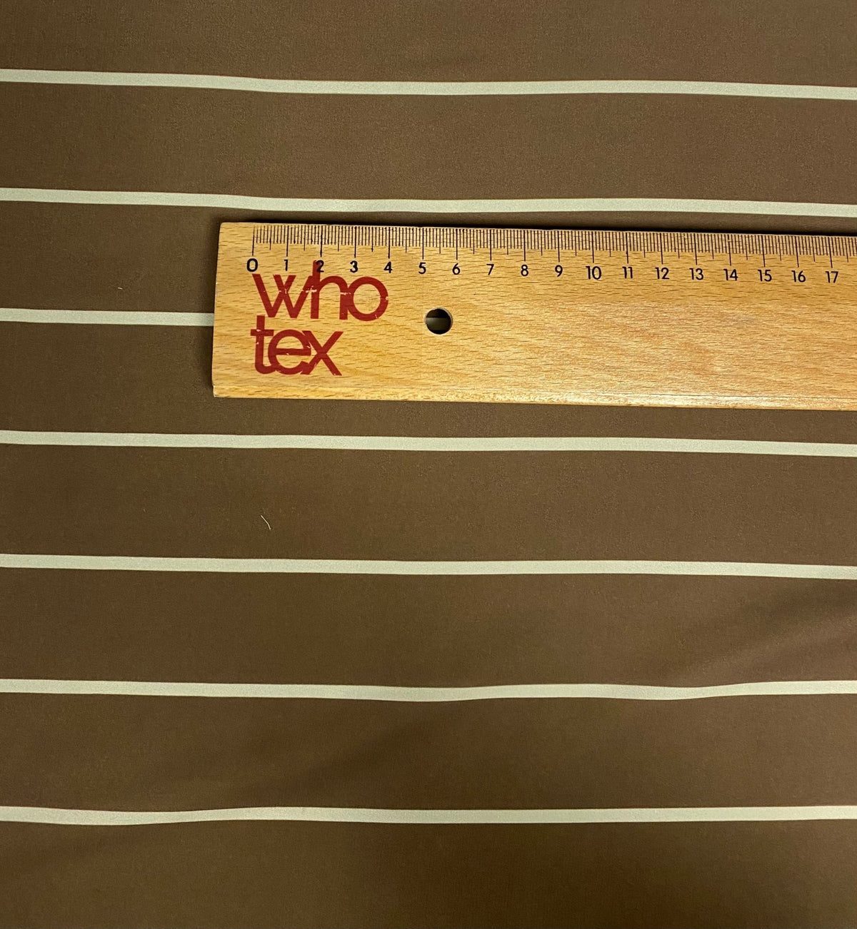 Brown Stripe Fabric – Minimal Cream Line Design - Whotex Fabrics London