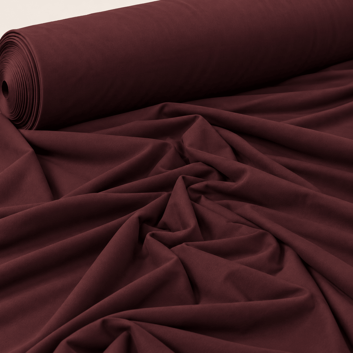 Burgundy Cotton Stretch Sweatshirt Jersey Fabric by the Metre - Whotex Fabrics London