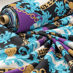 Chain Baroque Print Chiffon Fabric by the Metre - Whotex Fabrics London
