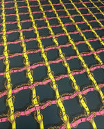 Chain Belt Print Fabric – Bold Graphic Design by Metre - Whotex Fabrics London