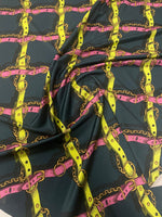 Chain Belt Print Fabric – Bold Graphic Design by Metre - Whotex Fabrics London