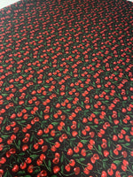 Cherry Print Fabric – Retro Red Fruit Pattern by Metre - Whotex Fabrics London