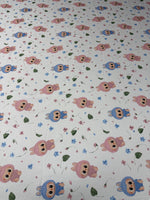 Cute Character Linen Fabric by the Metre - Whotex Fabrics London