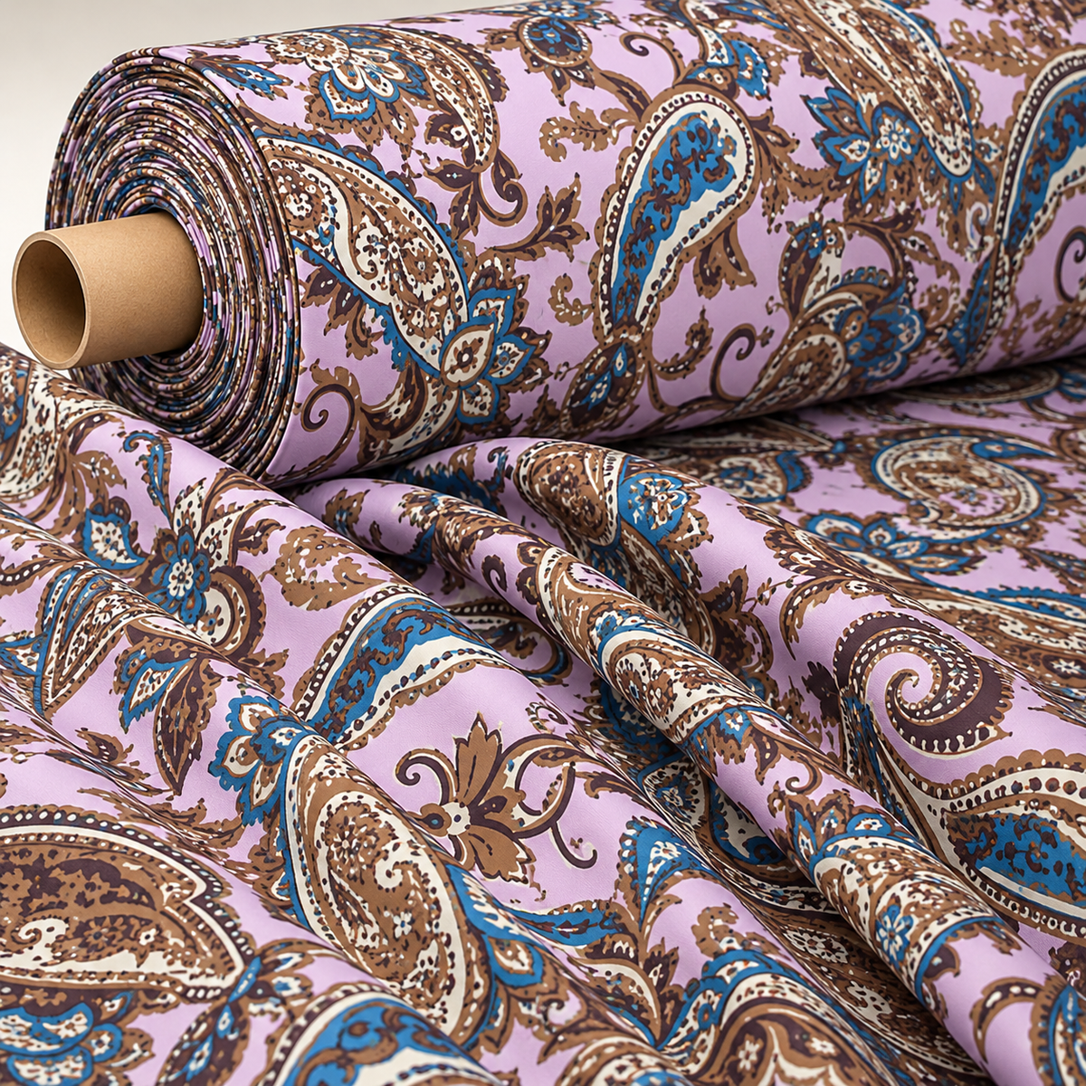 Lilac Paisley Fabric by the Yard