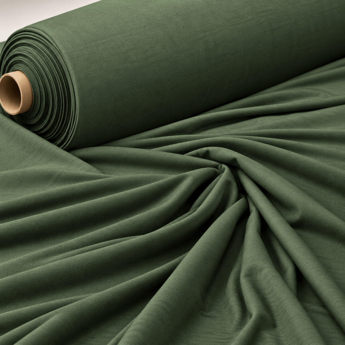 Dark Green Modal Stretch Jersey Fabric by the Metre - Whotex Fabrics London