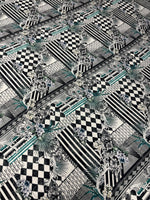 Geometric Floral Chiffon Satin Fabric by the Metre – Black & White Luxury - Whotex Online Fabric Store