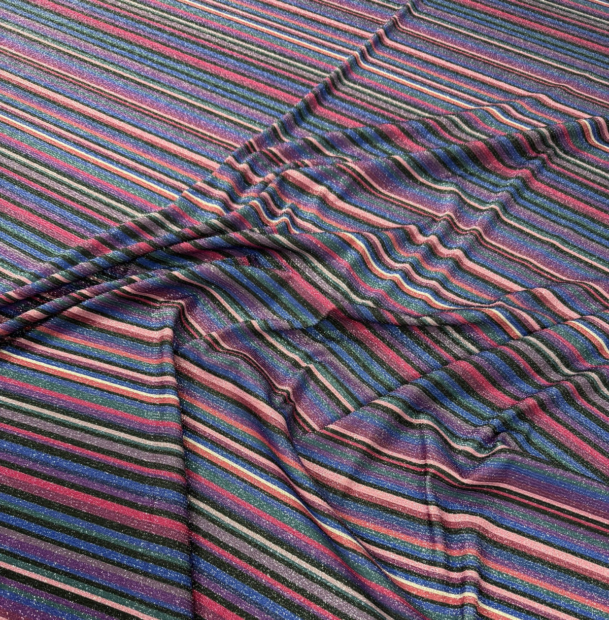 Glitter Striped Lurex Spandex Fabric - 4 - Way Stretch Dress Fabric - Whotex Fabrics London