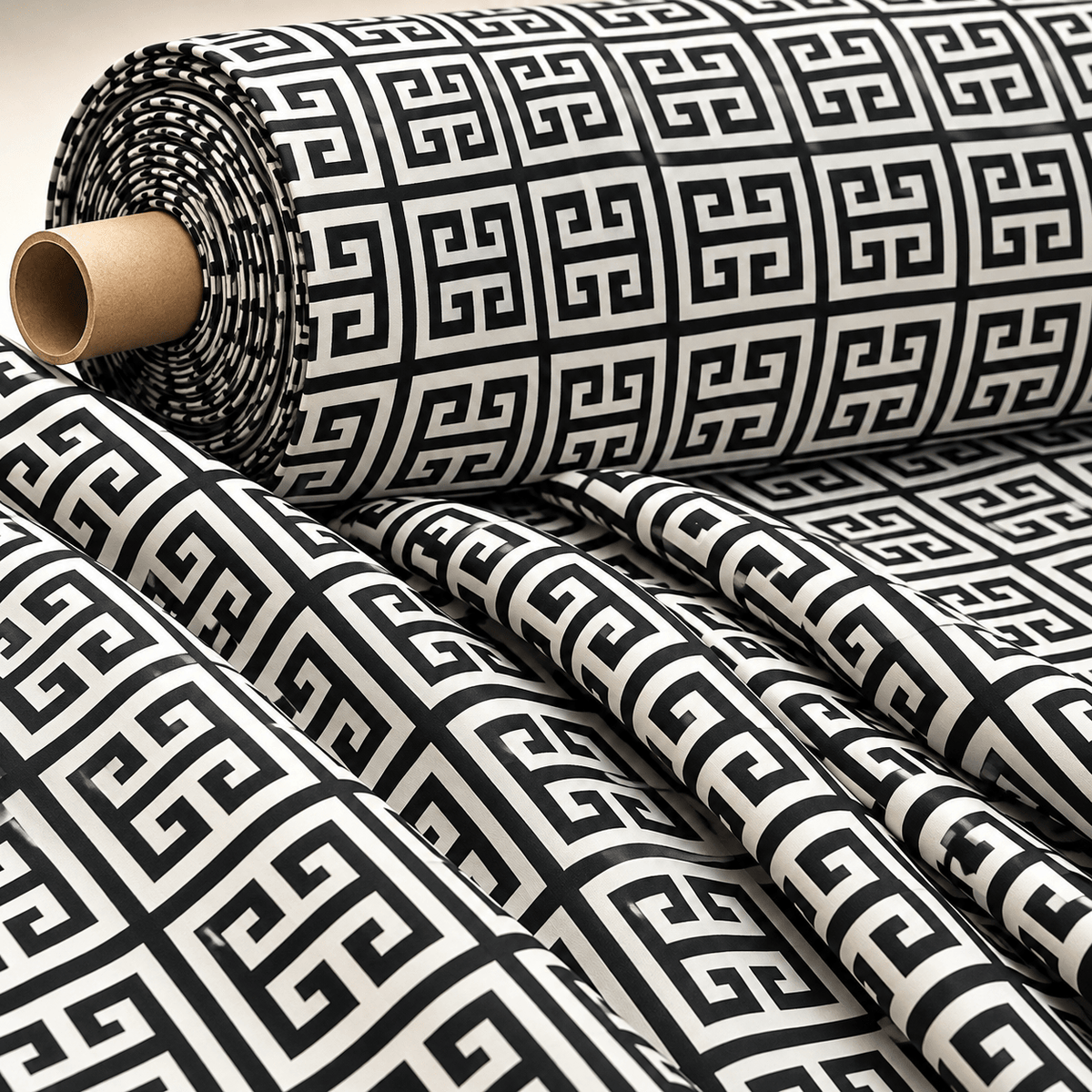 Greek Key Pattern Fabric Sold by Metre - Whotex Fabrics London