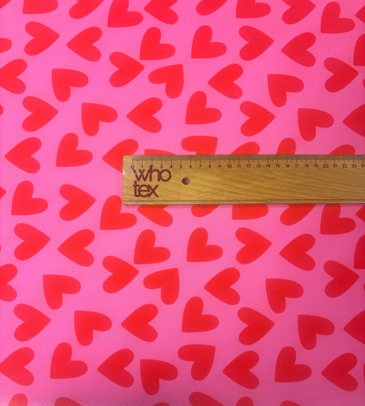 Heart Print Spandex Fabric by the Metre for Dresses - Whotex Fabrics London