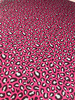 Hot Pink Leopard Print Fabric – Bold Animal Pattern by Metre - Whotex Fabrics London