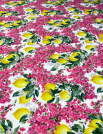 Lemon Floral Crepe Fabric by the Metre - Whotex Fabrics London