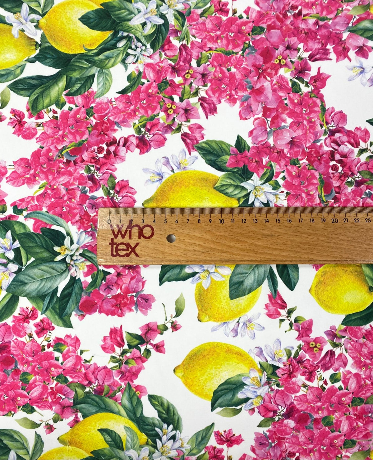 Lemon Floral Crepe Fabric by the Metre - Whotex Fabrics London