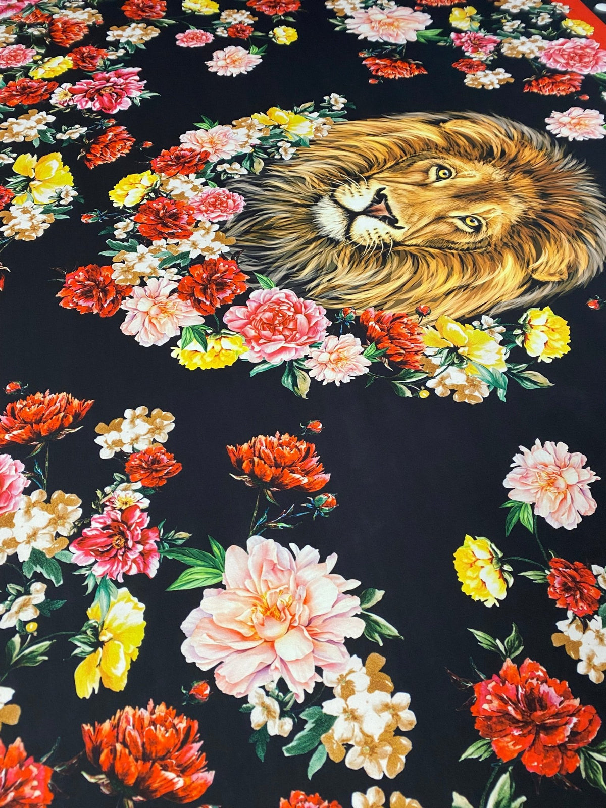 Lion & Floral Crepe Fabric by the Metre – Black Polka Dot - Whotex Online Fabric Store