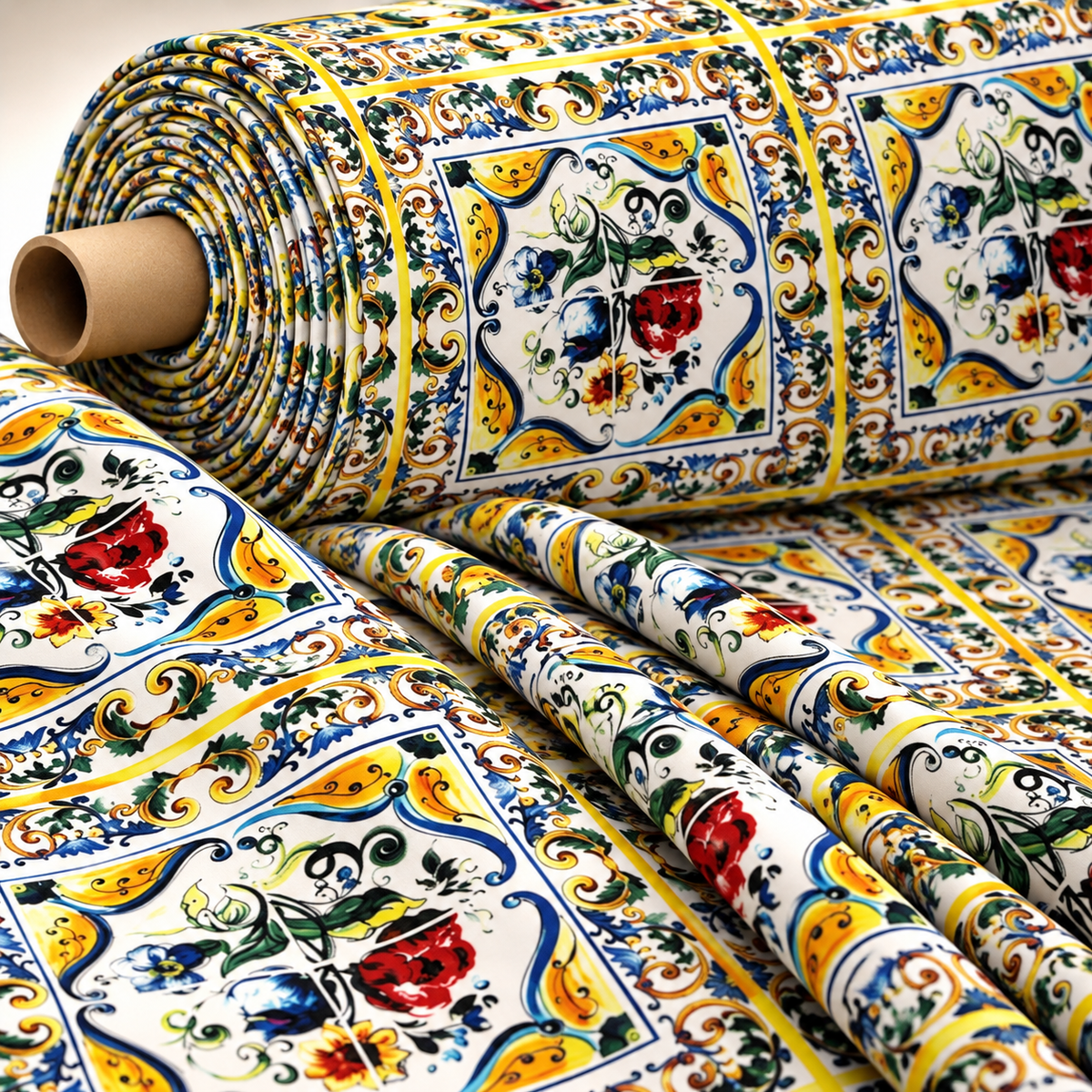 Majolica Pattern Luxury Fabric by Metre - Whotex Fabrics London