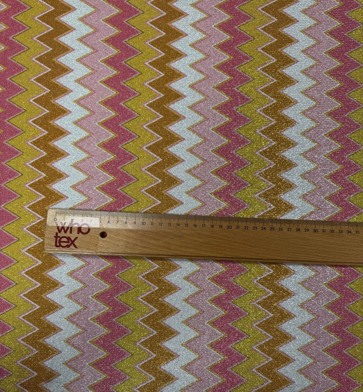 Metallic Lurex Chevron Fabric by the Metre - Whotex Fabrics London