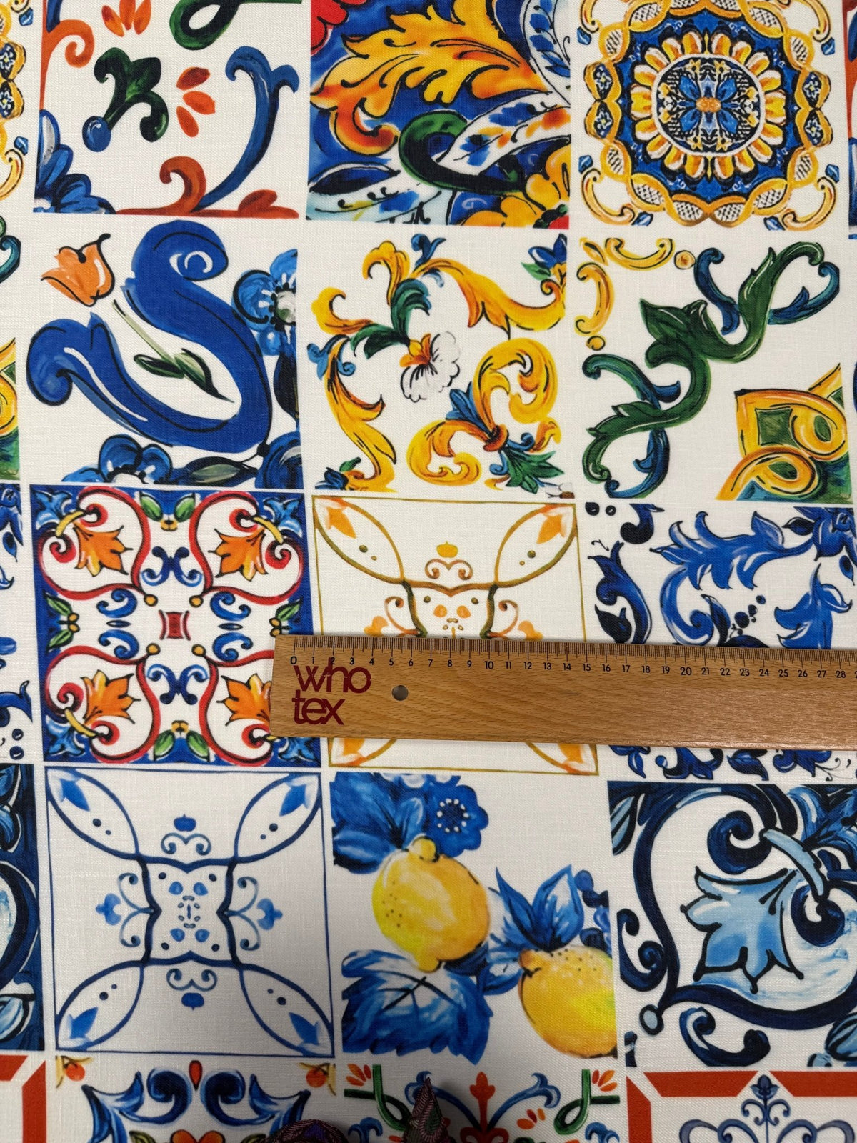 Multicolour Baroque Linen Fabric by the Metre - Whotex Fabrics London