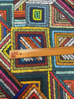 Multicolour Geometric Linen Fabric by the Metre - Whotex Fabrics London