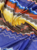 Multicolour Striped Zigzag Mesh Fabric by the Metre - Whotex Fabrics London