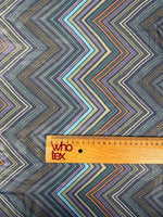Multicolour Zigzag Print Fabric – Soft Drape Material - Whotex Fabrics London